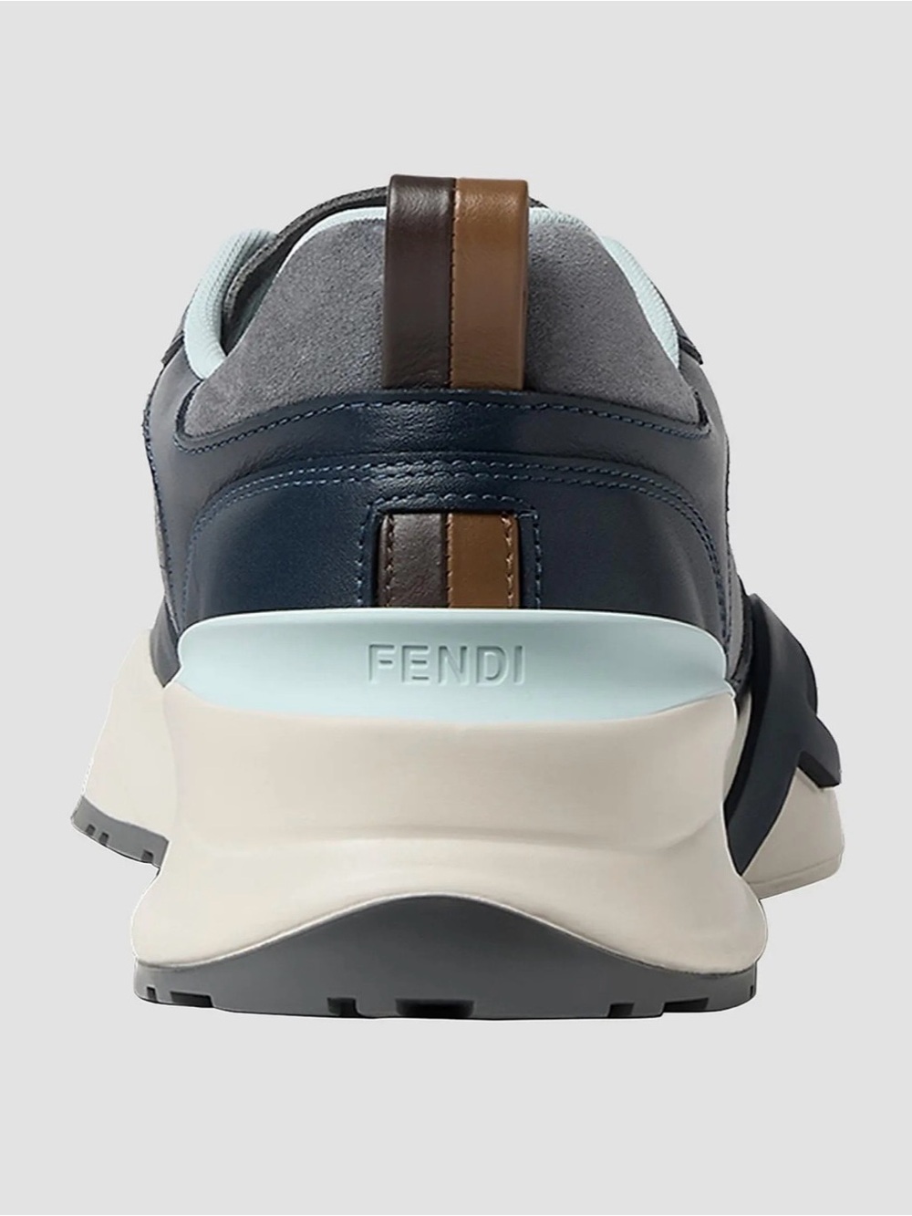 Fendi Flow Tonal Colorblocked Low-Top Sneakers in Blue/Grey Size 11 - Picture 3 of 12